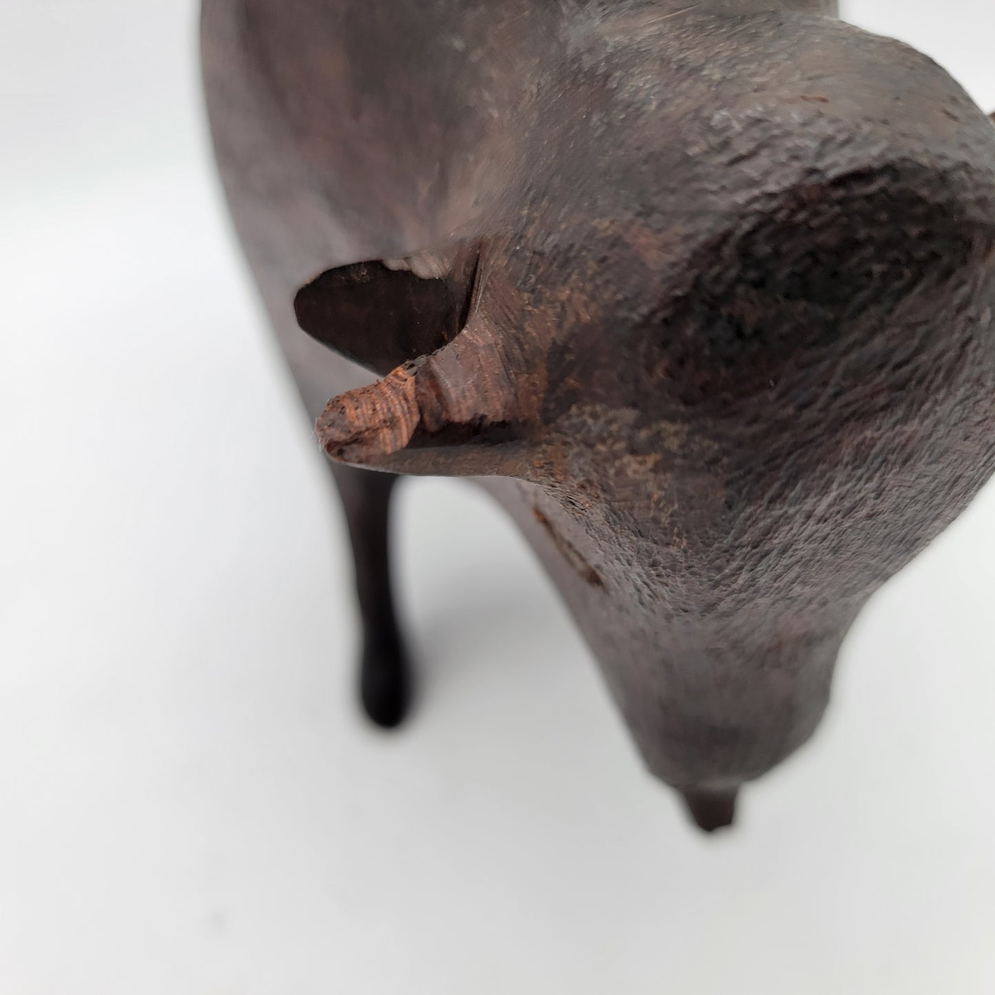 Large Ironwood Buffalo Sculpture - as found