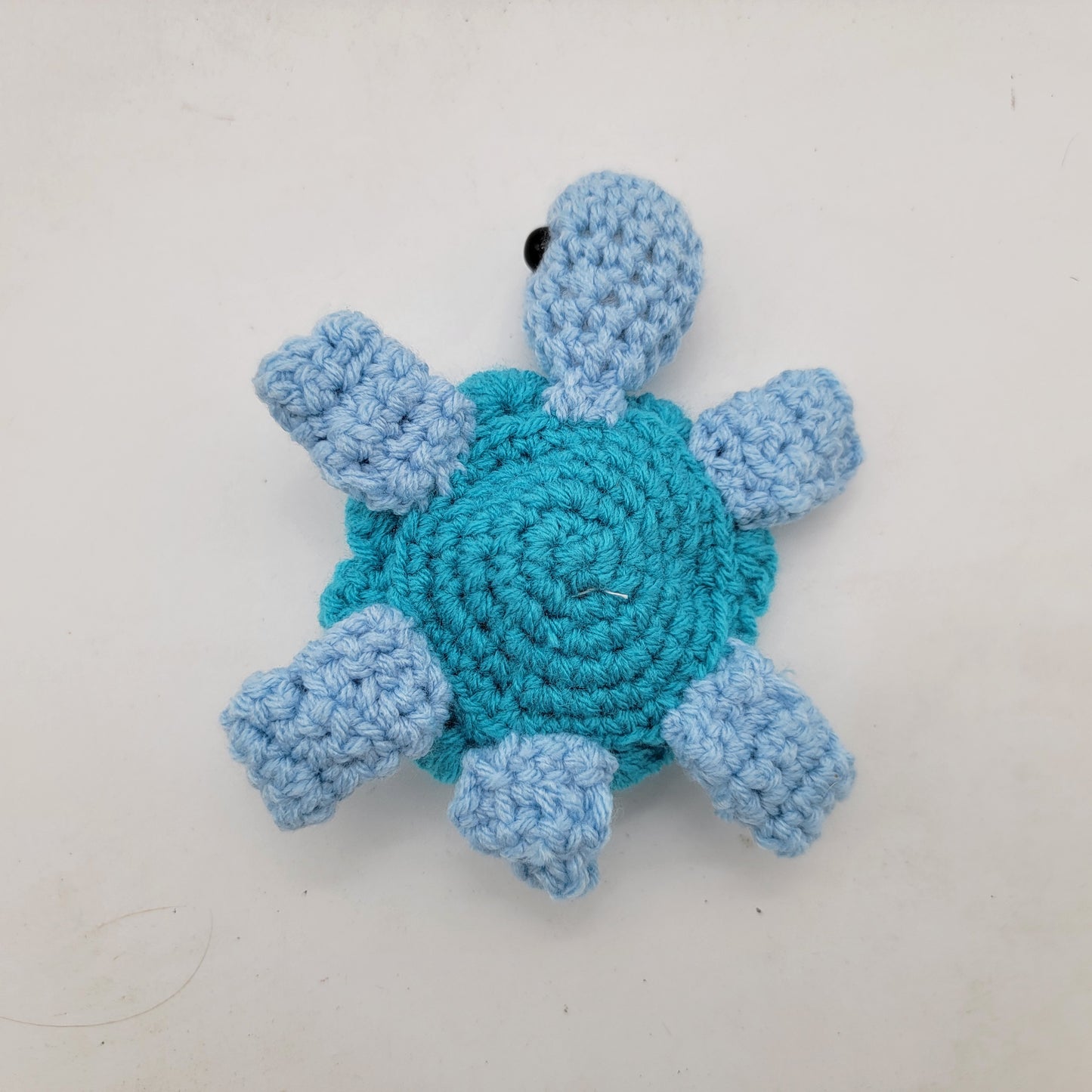 Hand Crocheted Turtle Blue Embellished