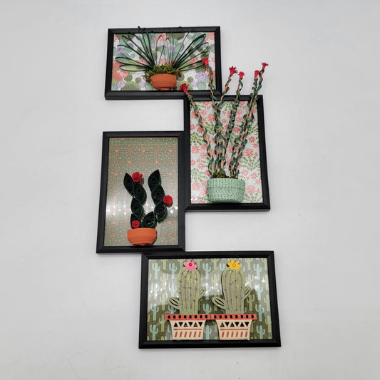 OOAK Handmade Cactus Succulent Art Collage