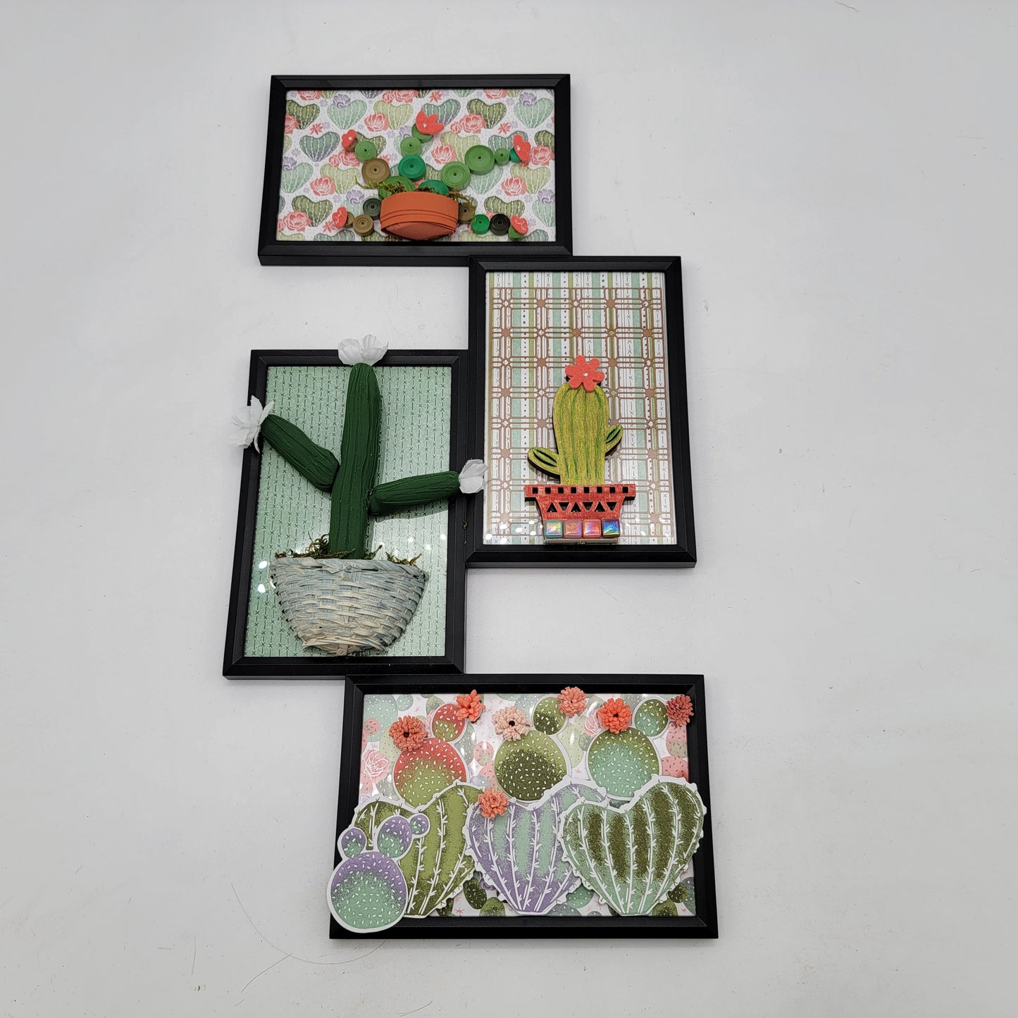 OOAK Handmade Cactus Succulent Art Collage