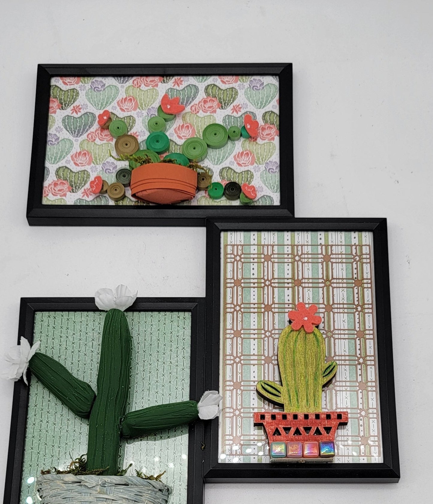 OOAK Handmade Cactus Succulent Art Collage