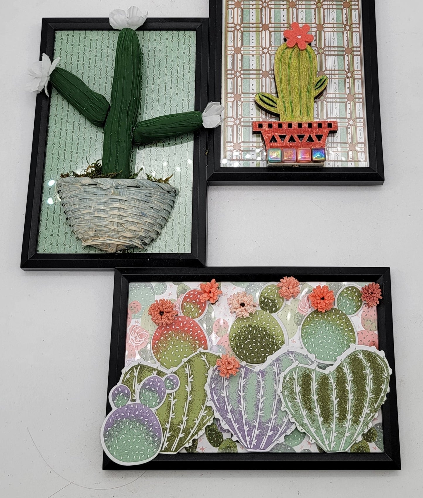 OOAK Handmade Cactus Succulent Art Collage