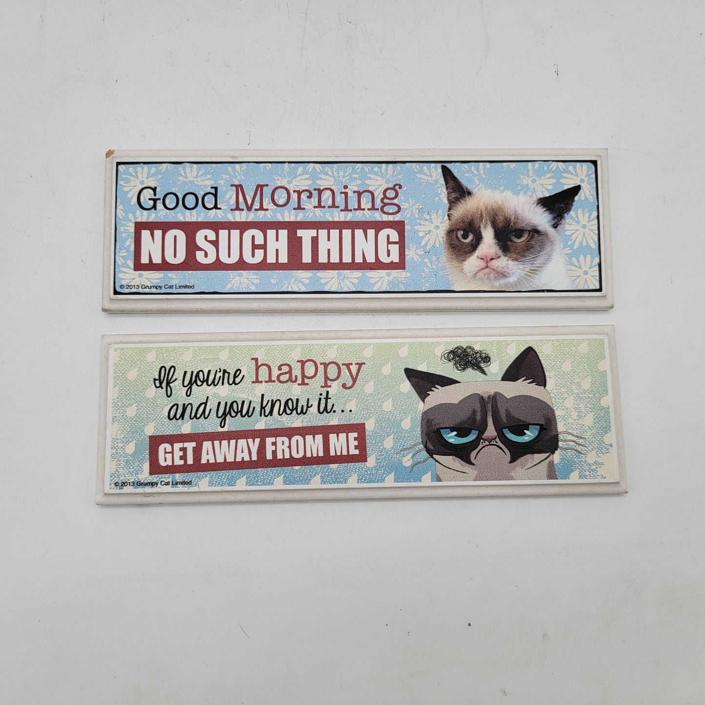 Pair of Grumpy Cat Signs