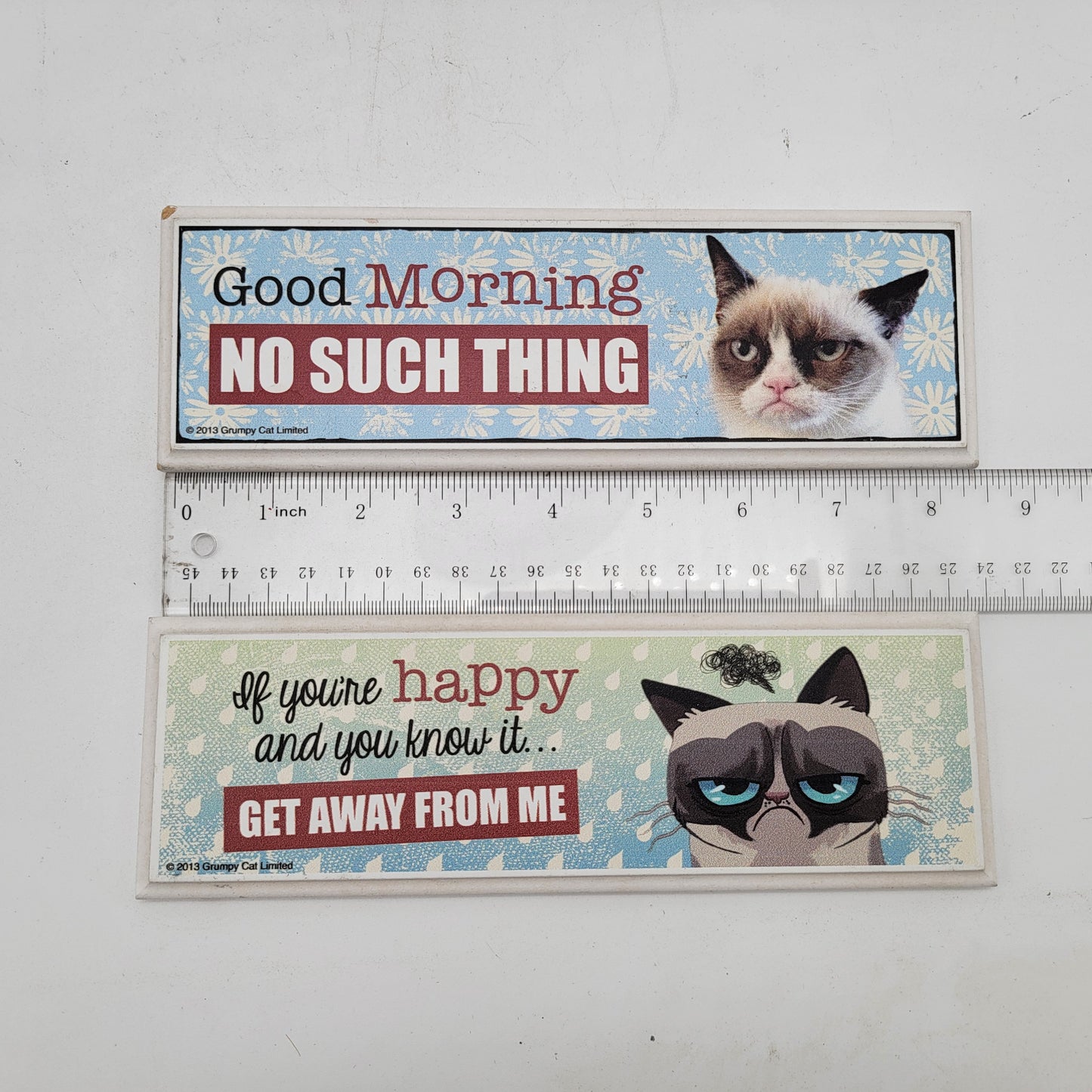 Pair of Grumpy Cat Signs