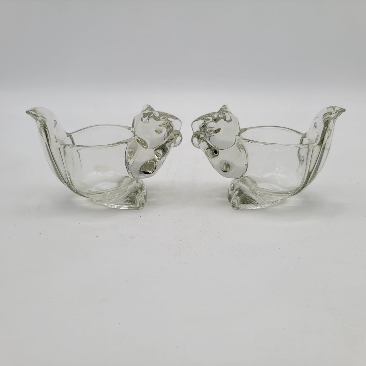 1970 Avon Glass Squirrel Candle Holders