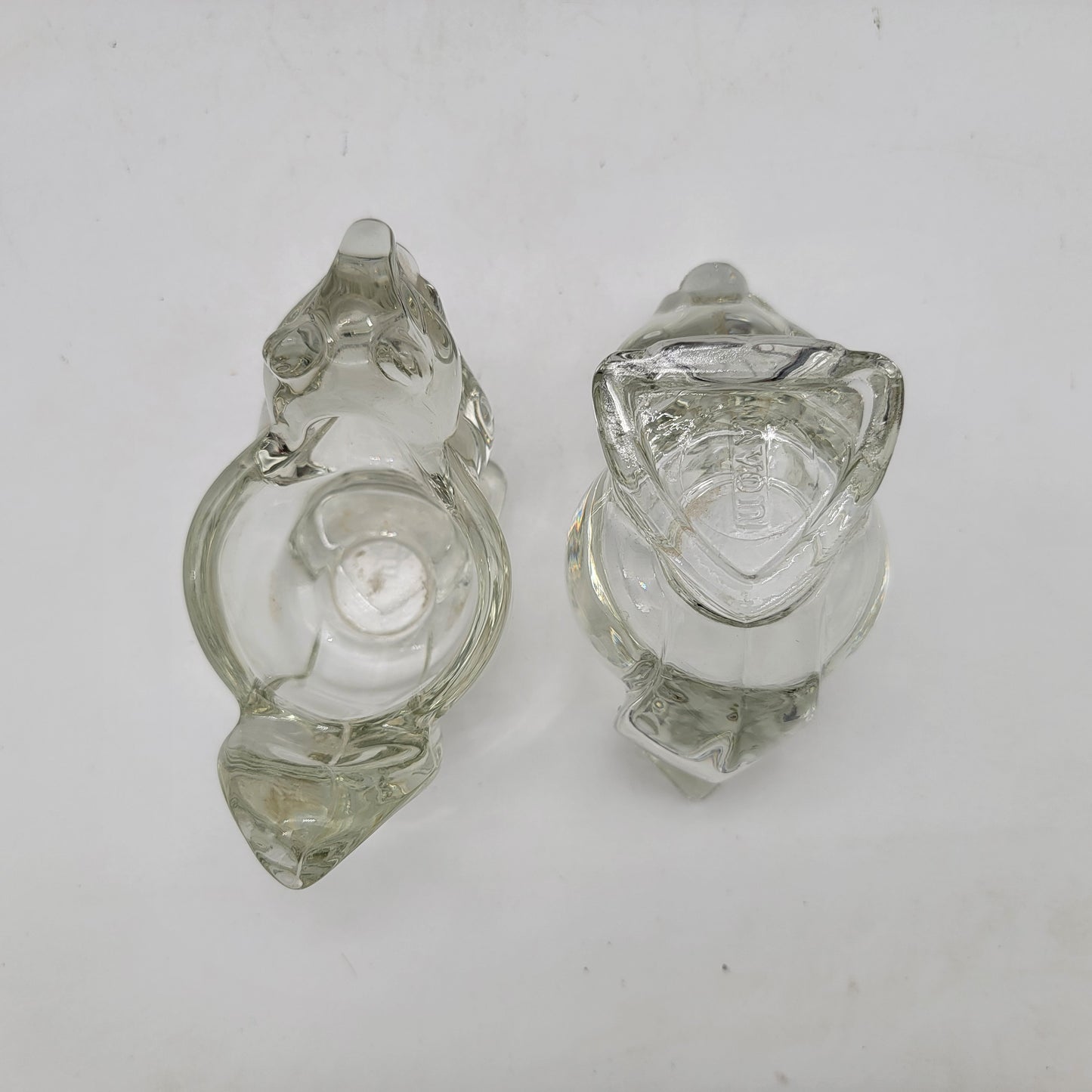 1970 Avon Glass Squirrel Candle Holders