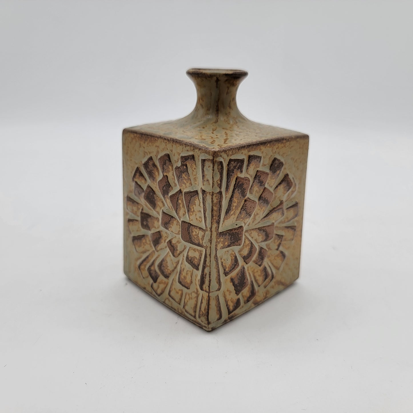 Otagiri Square Stoneware Pottery Vase