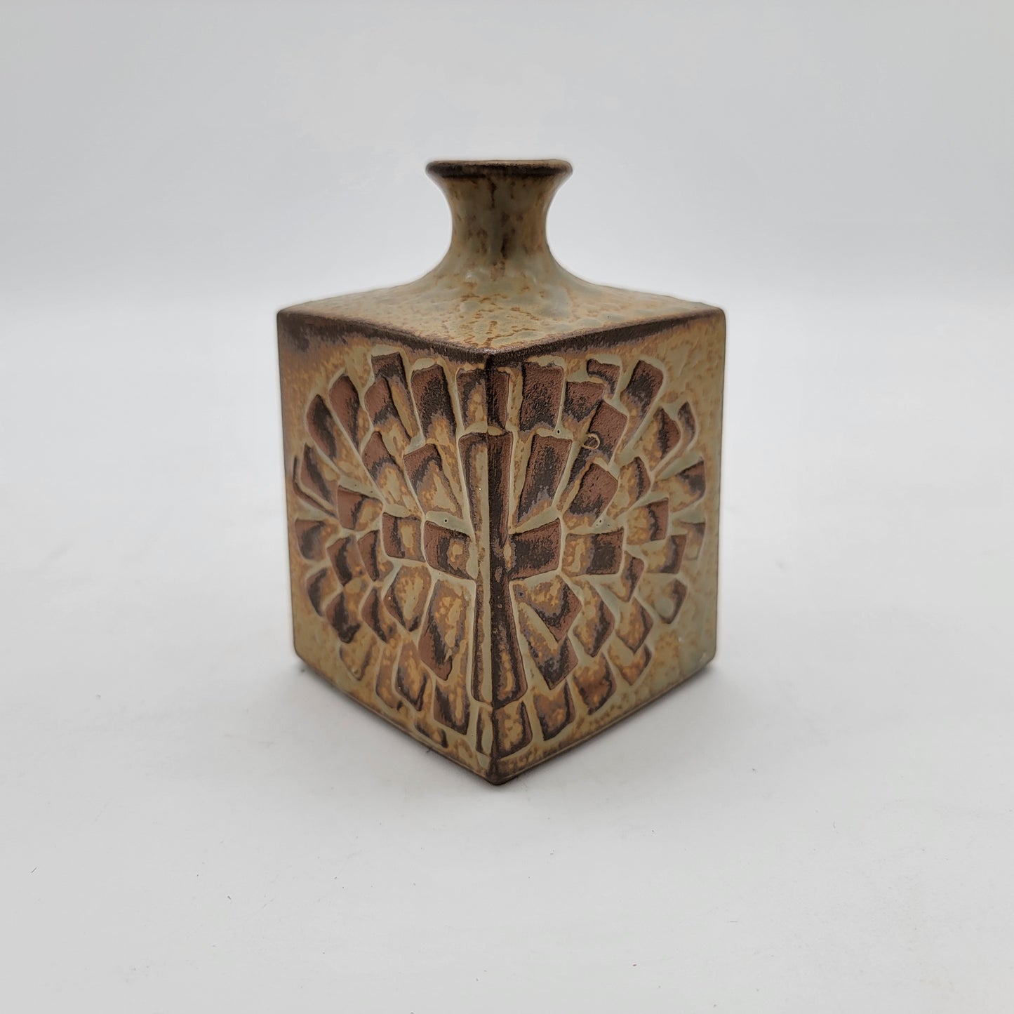 Otagiri Square Stoneware Pottery Vase