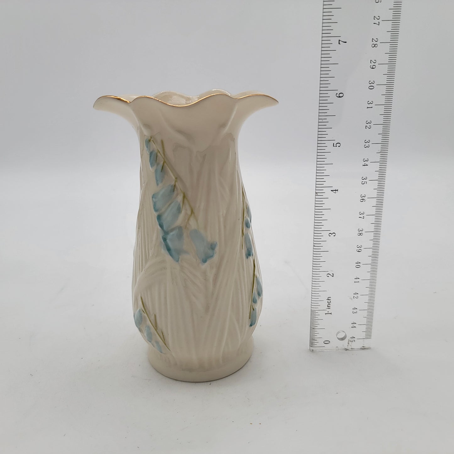 Belleek Blue Foxglove Porcelain Vase