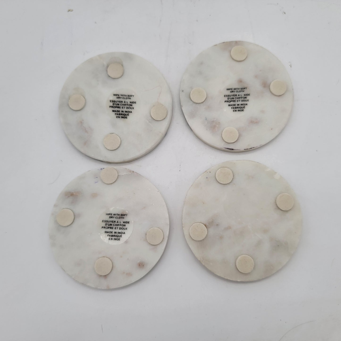 Marble Coasters with Abalone Set of 4