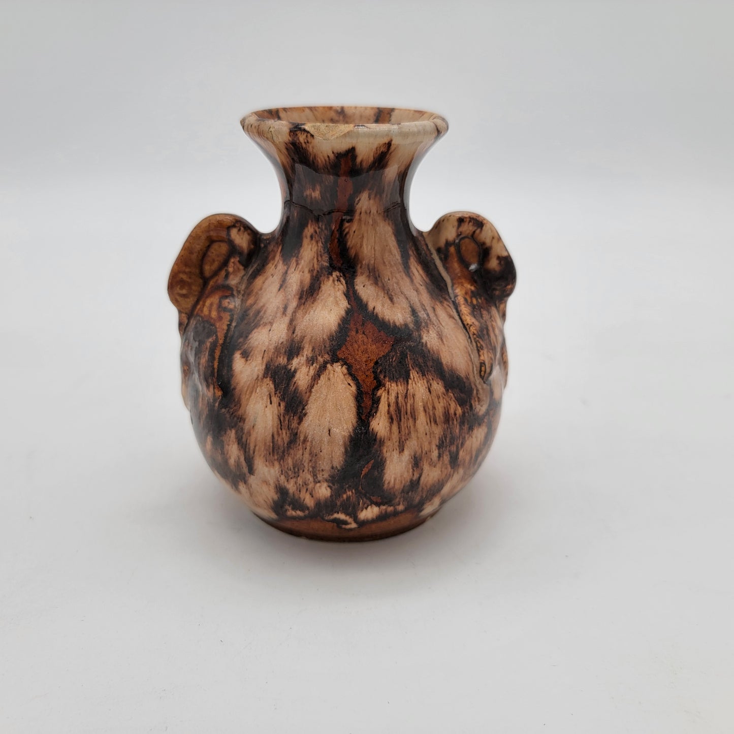 Brush McCoy Swan Handle Pottery Vase - See description