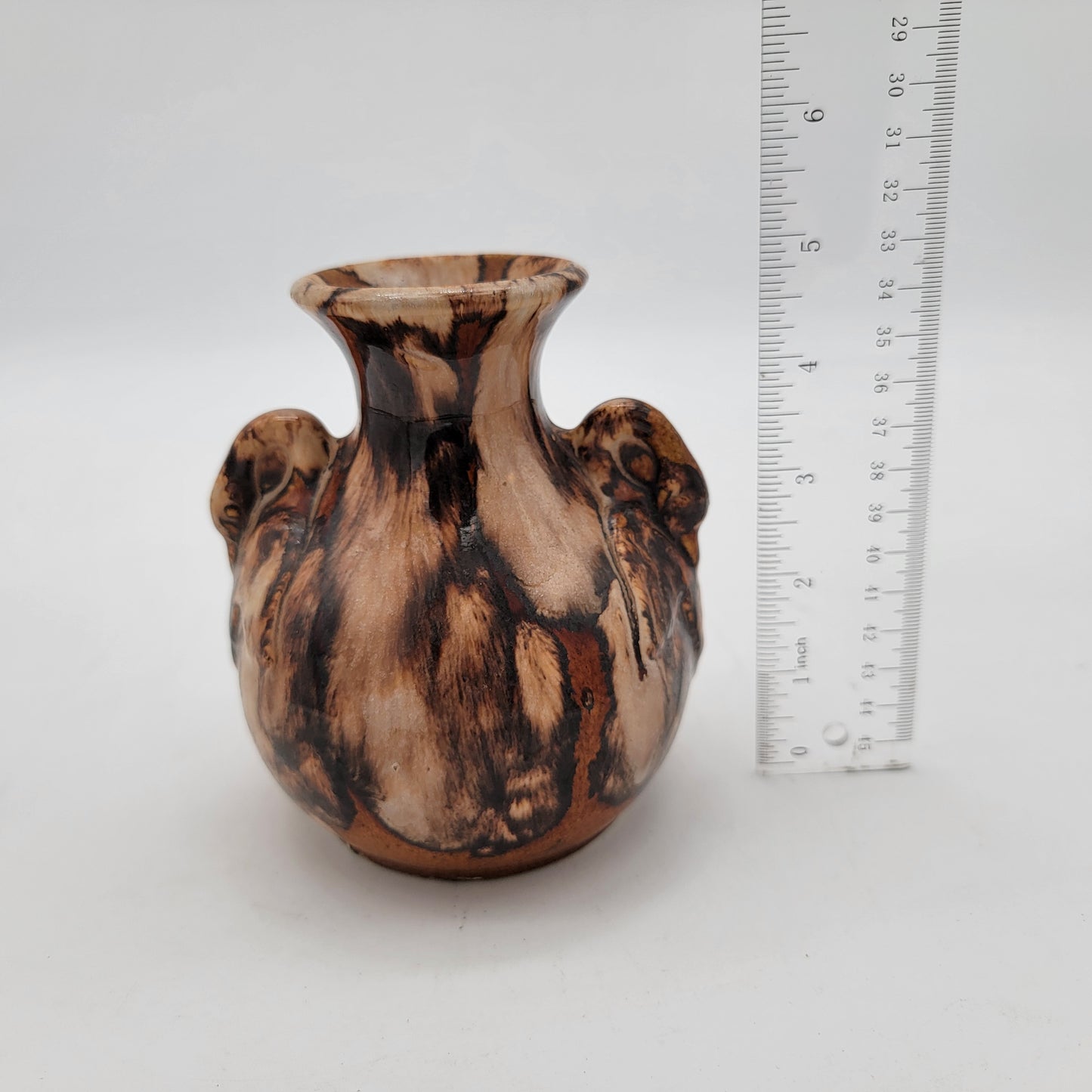 Brush McCoy Swan Handle Pottery Vase - See description