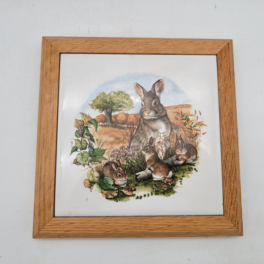 Woodland Bunnies Tile Trivet