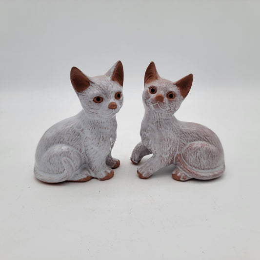 Pair of Terra Cotta Cat Figurines