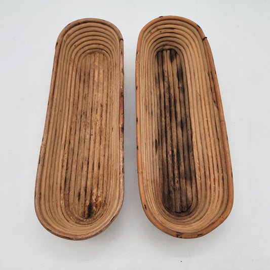 Pair of Oblong Bamboo Bread Baskets