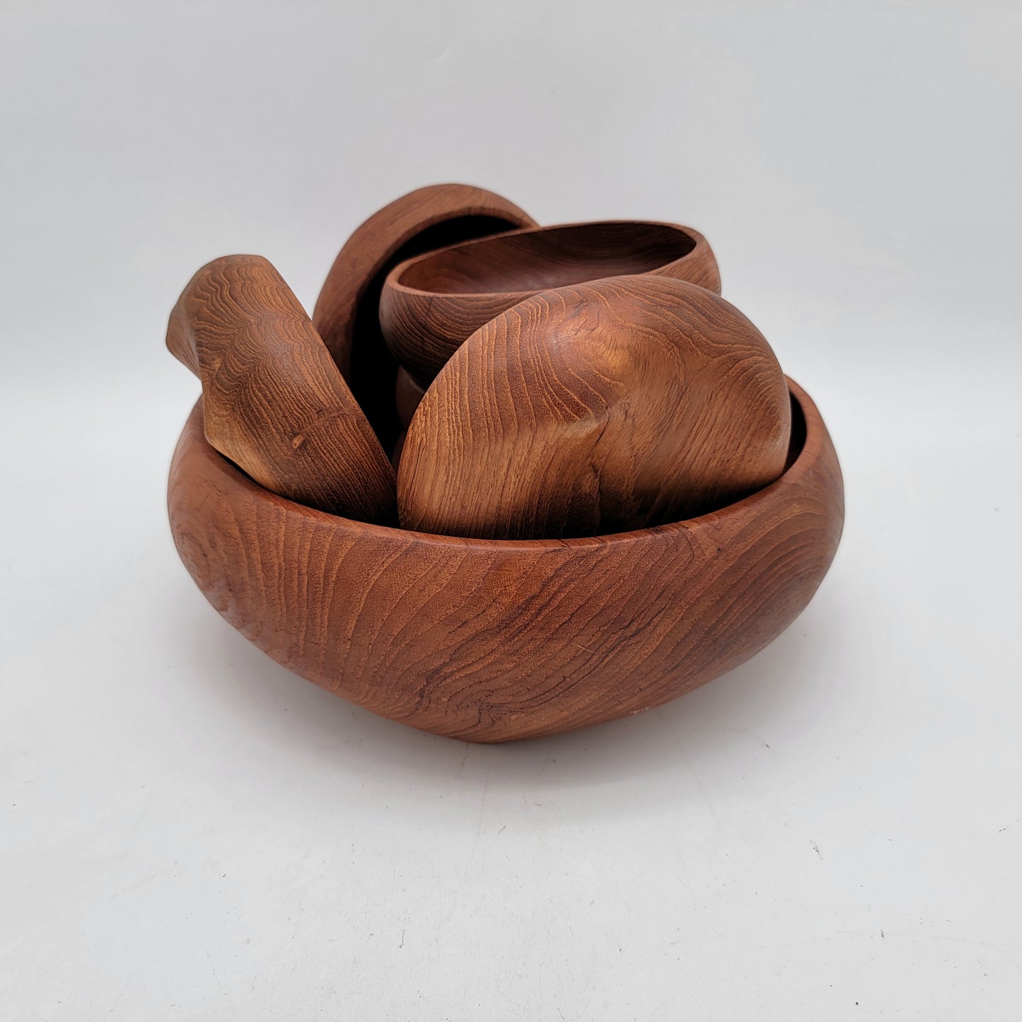 Teak Wood Salad Bowl Set