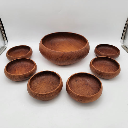 Teak Wood Salad Bowl Set