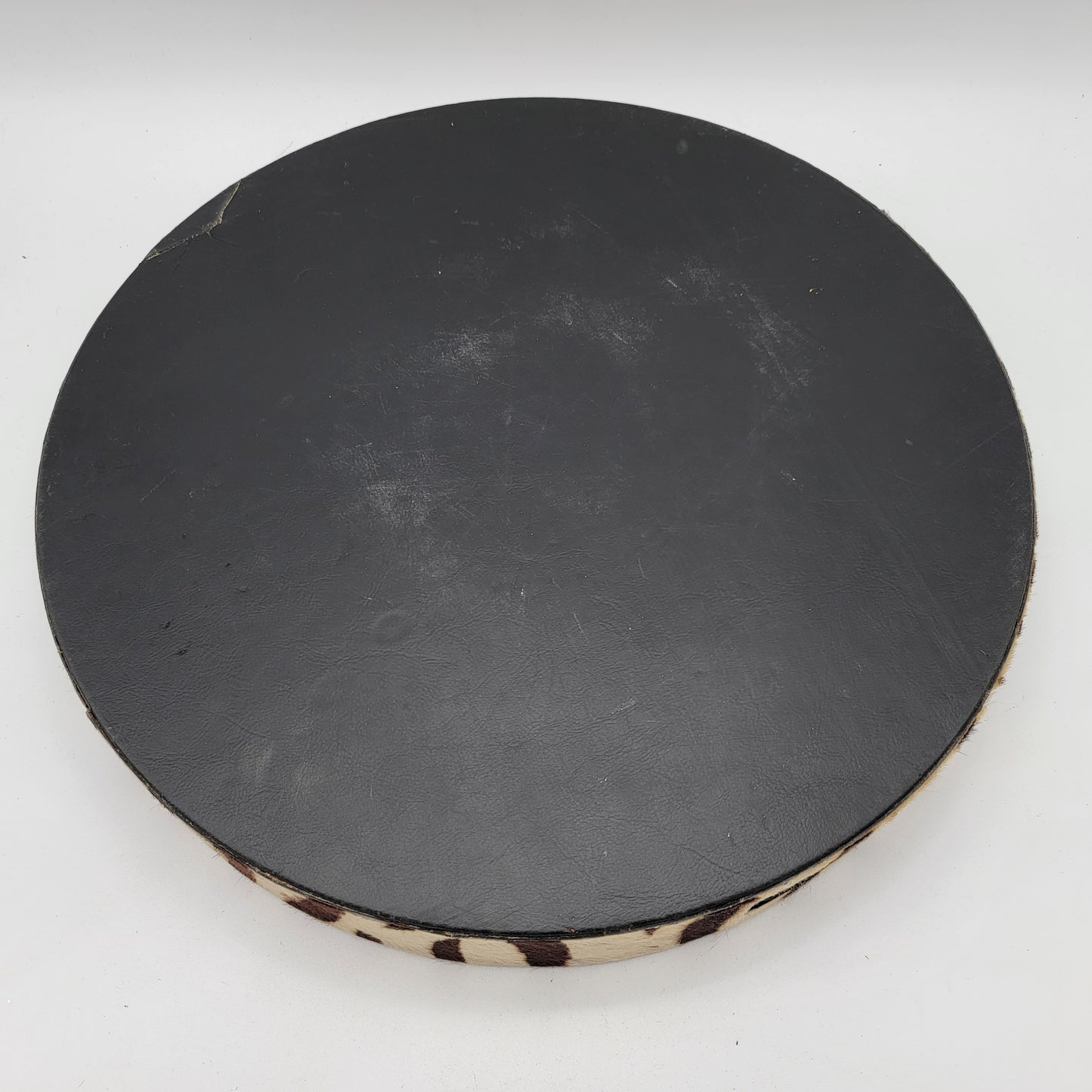 Faux Zebra Leather Round Tray