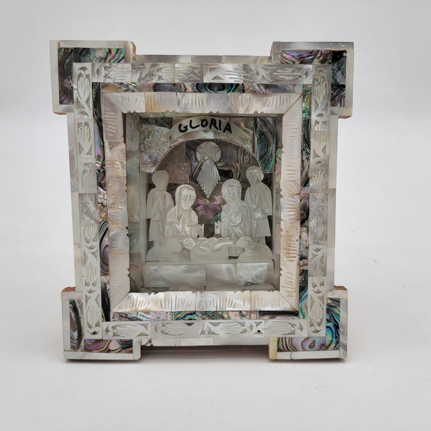 Antique Mother of Pearl Nativity