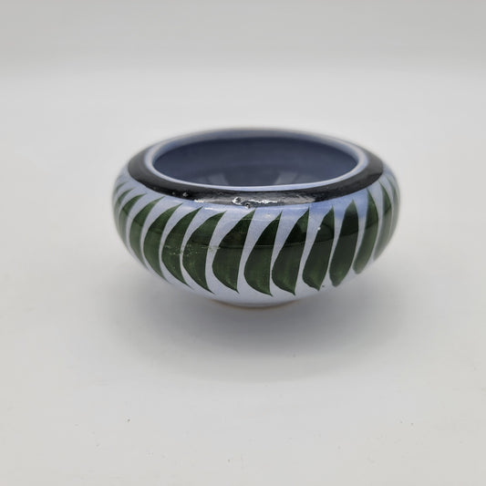 Blue Striped Mexican Pottery Planter