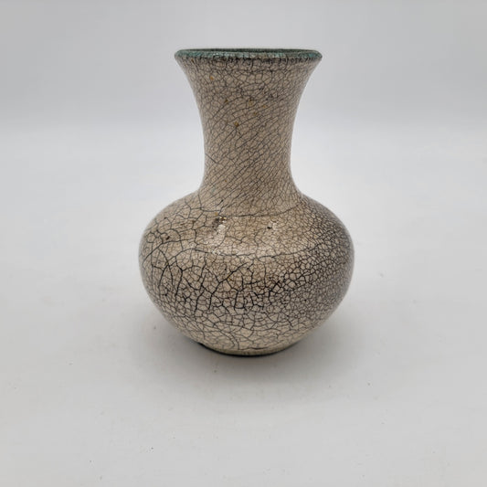 White Crackle Raku Pottery Vase