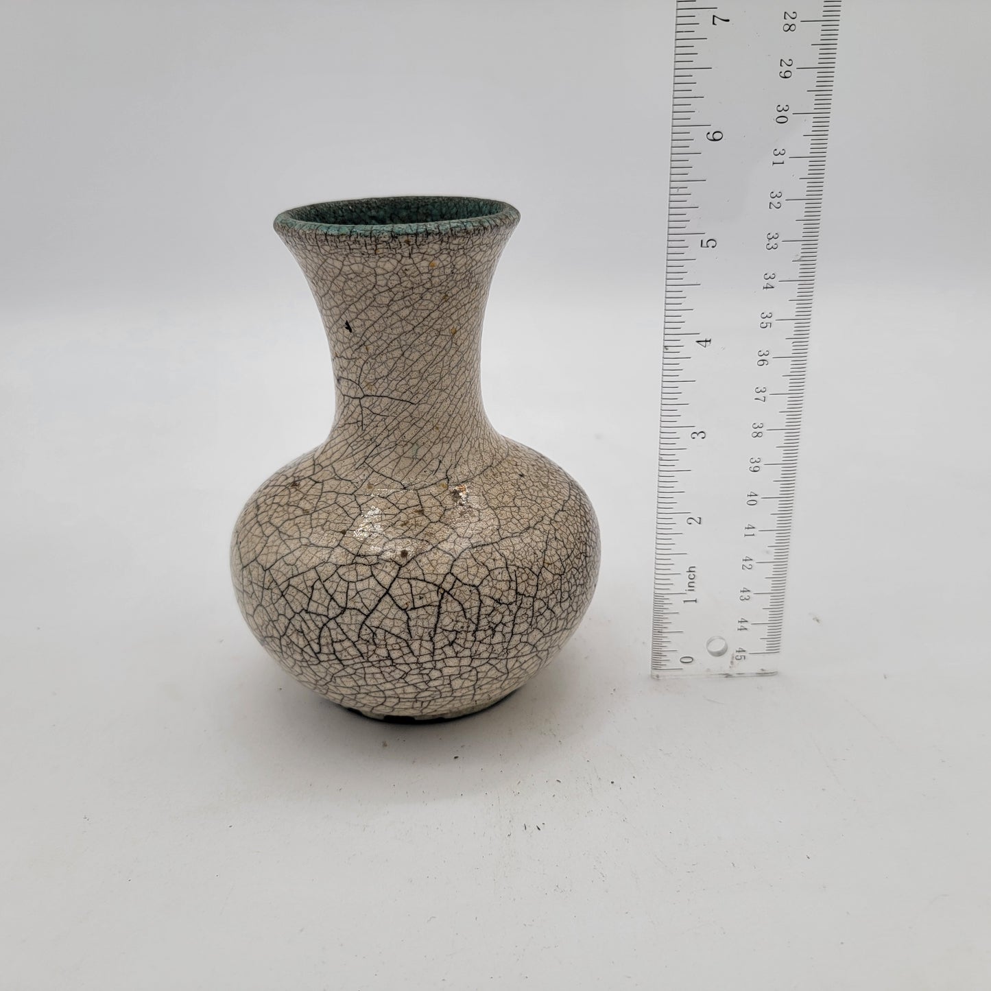 White Crackle Raku Pottery Vase