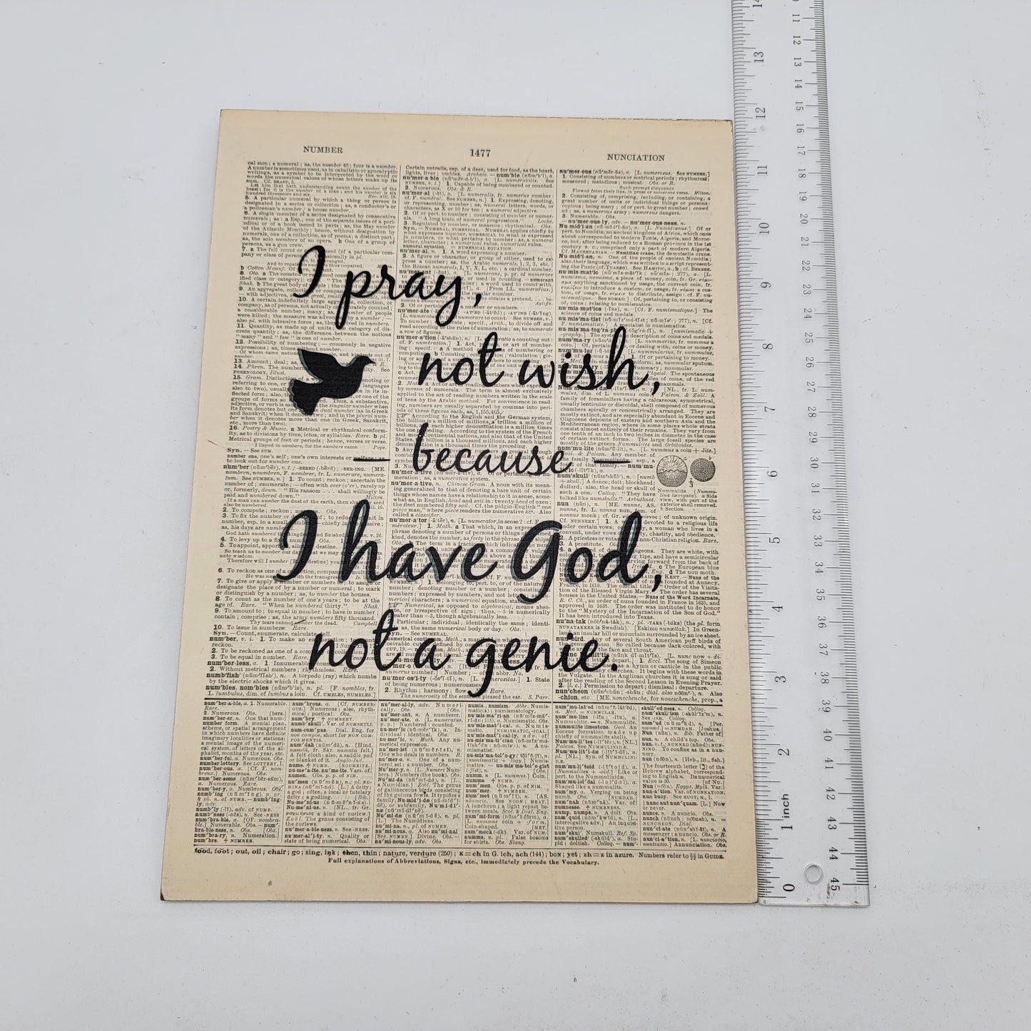 I Pray Not Wish Vintage Newspaper Art Print