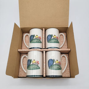 Sam Seong Mug Set Of 4 With Whimsical Nature Design