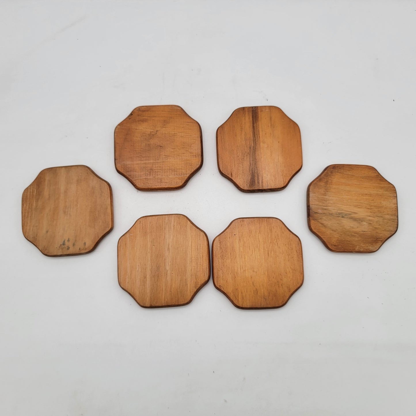 Vintage Wood Coaster Set