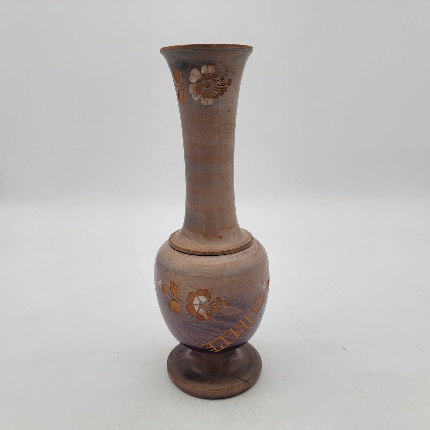 Carved Wood Vase Made in Mexico