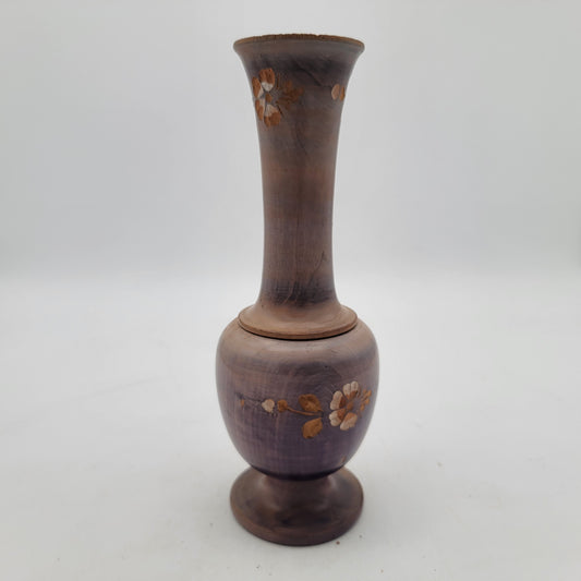 Carved Wood Vase Made in Mexico