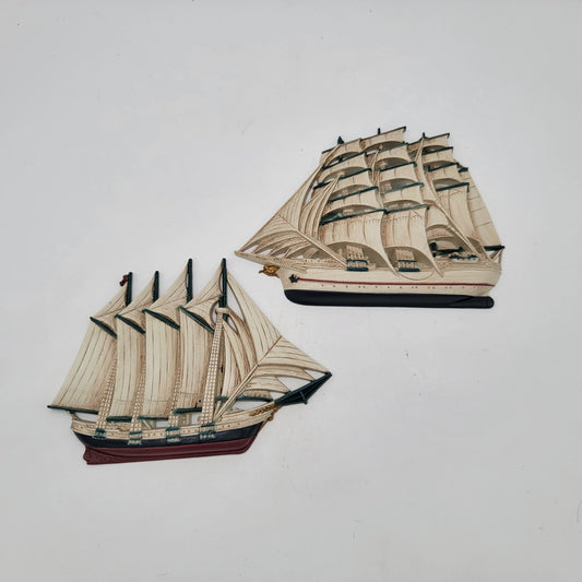 Set of Vintage Burwood Ship Wall Hangings