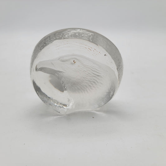 Glass Eagle Paperweight Round