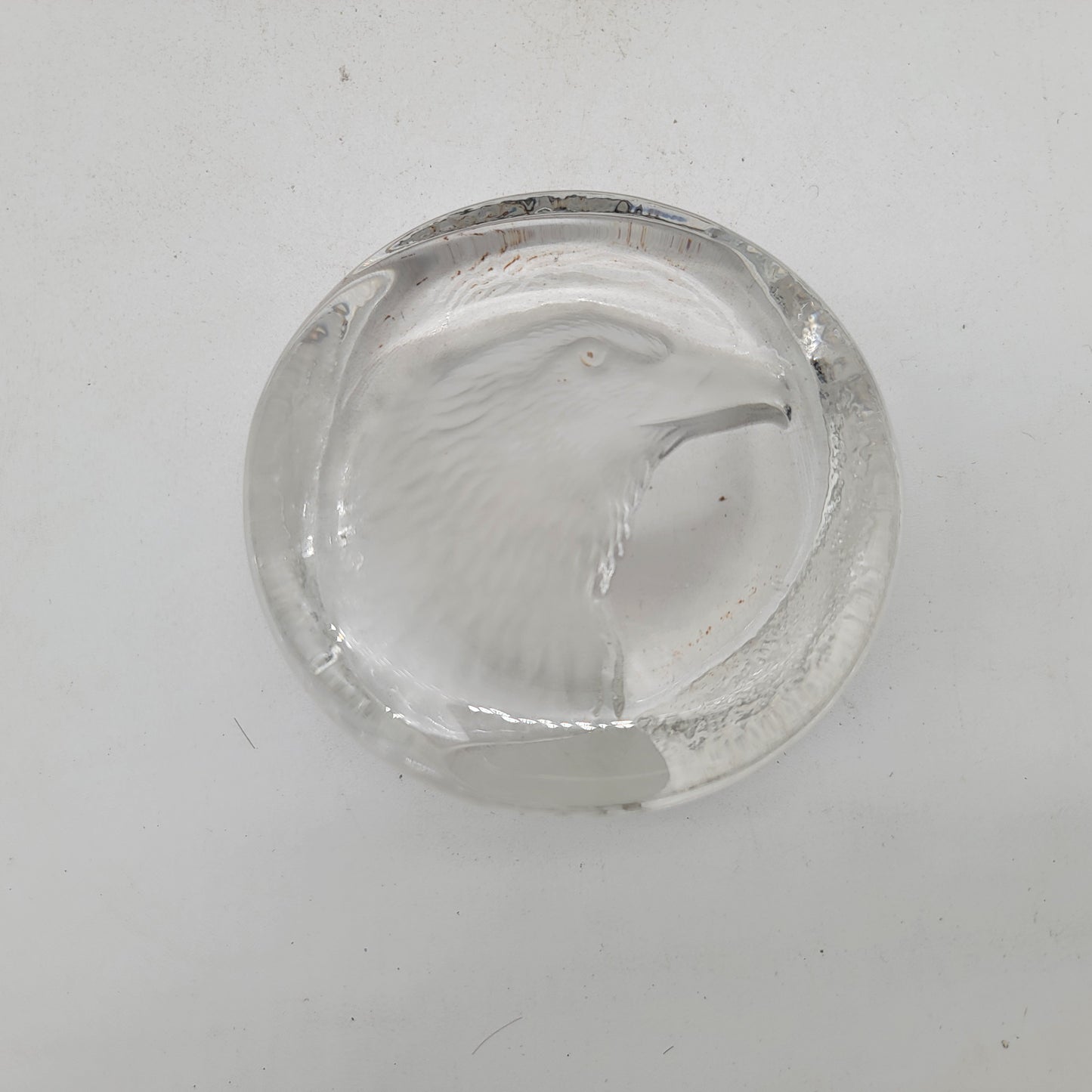 Glass Eagle Paperweight Round