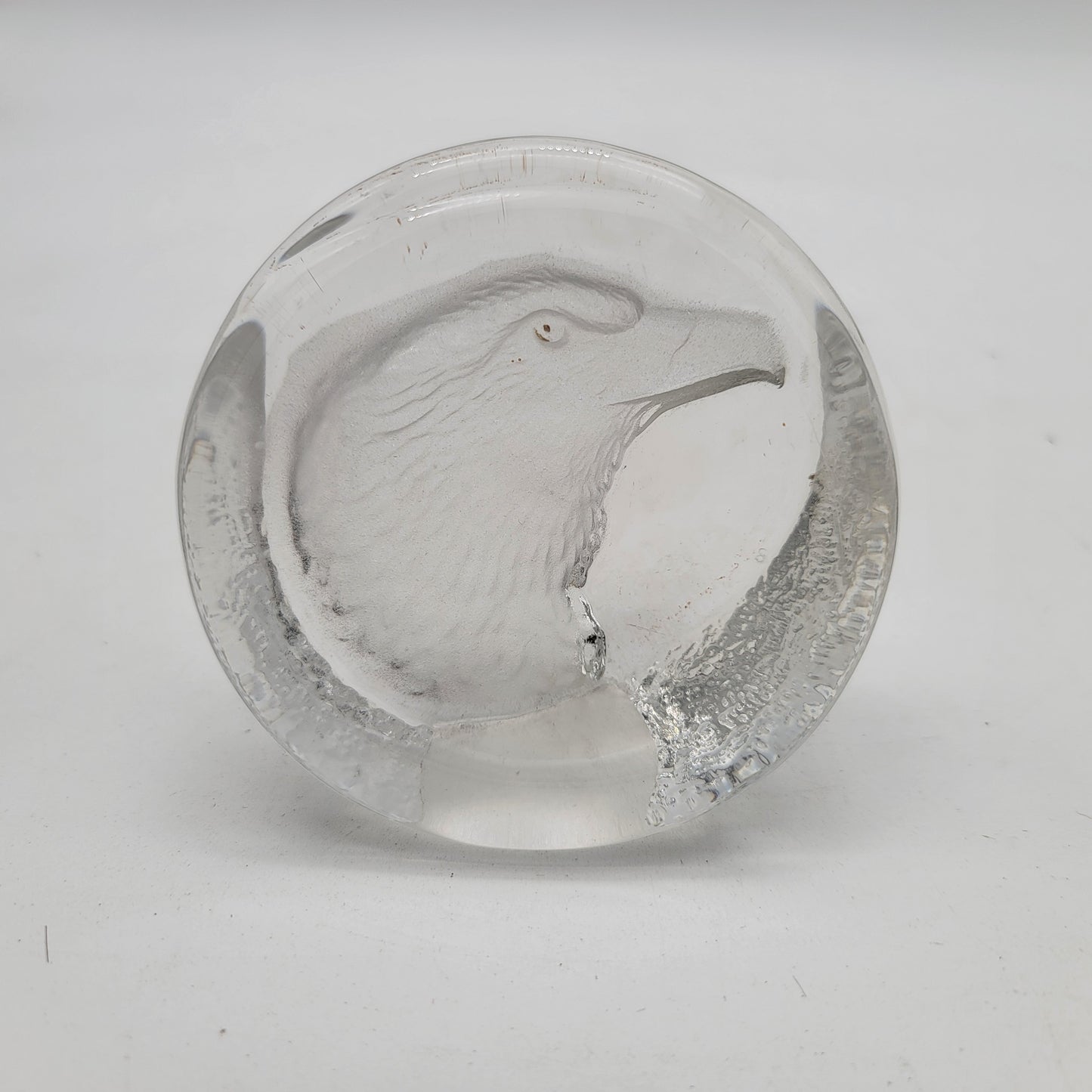 Glass Eagle Paperweight Round