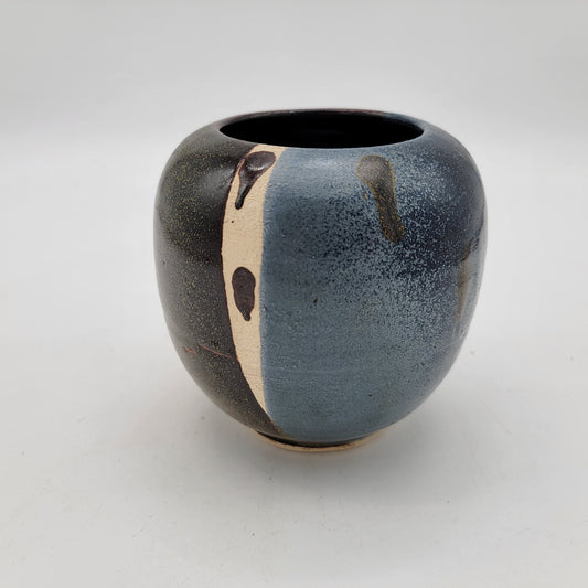 Blue Brown Pottery Planter