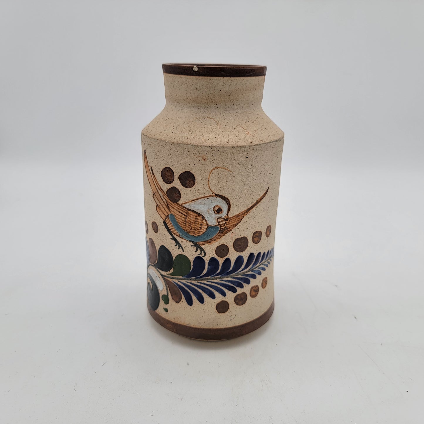 Tonala Pottery Bird Vase as found