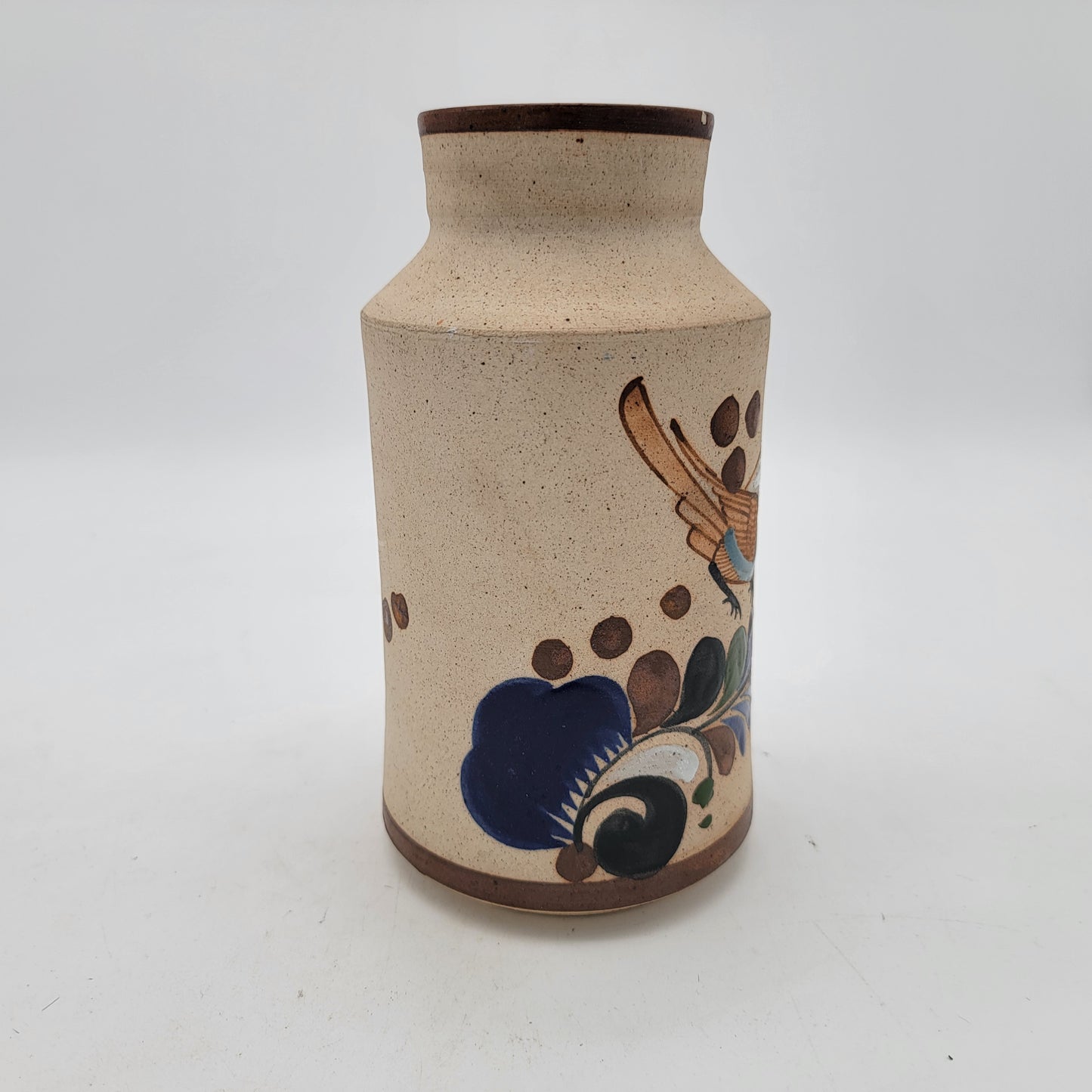 Tonala Pottery Bird Vase as found