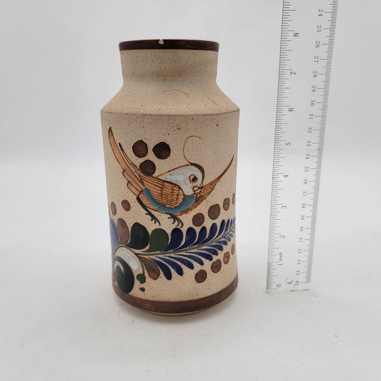 Tonala Pottery Bird Vase as found