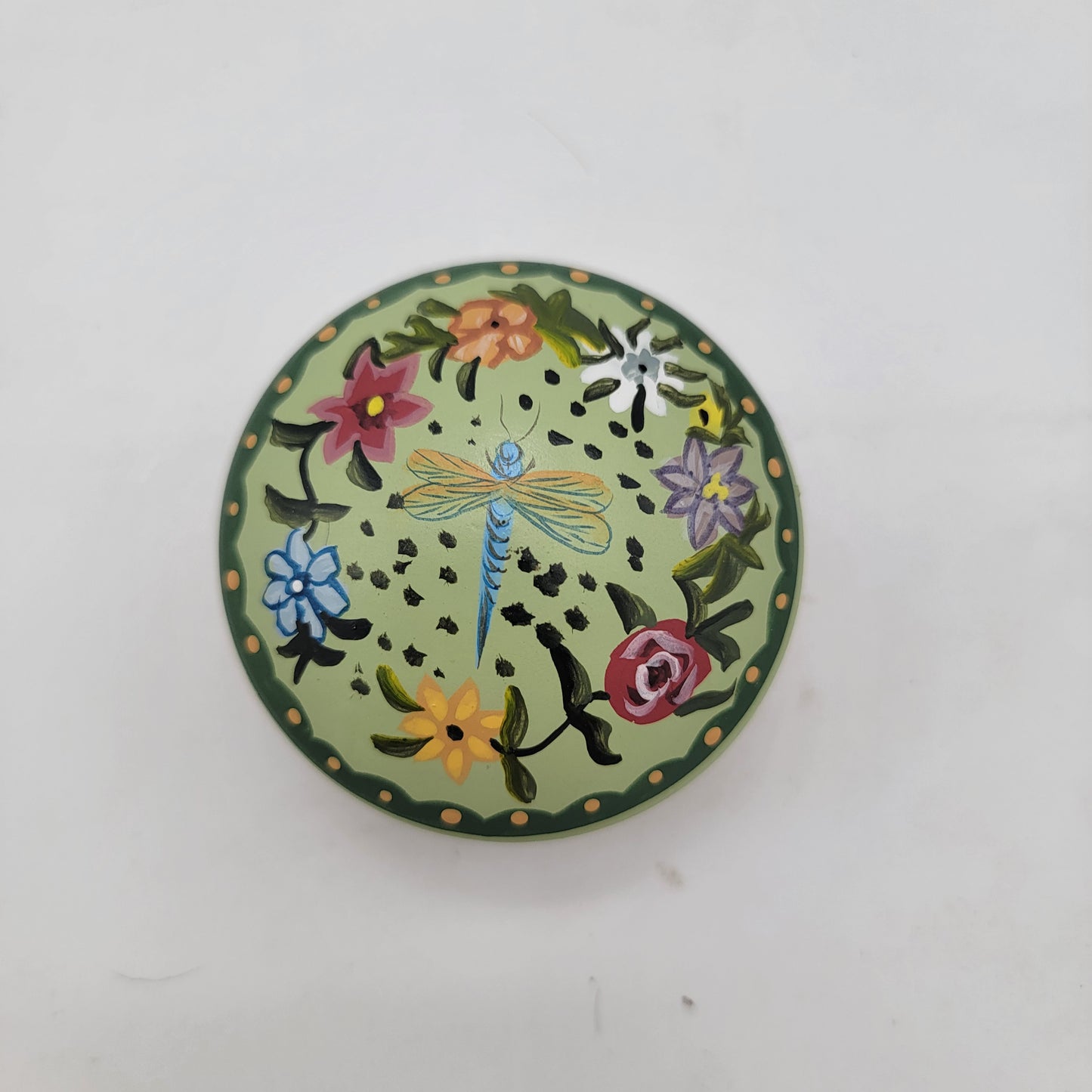 Rosemaling Dragonfly Wood Trinket Box