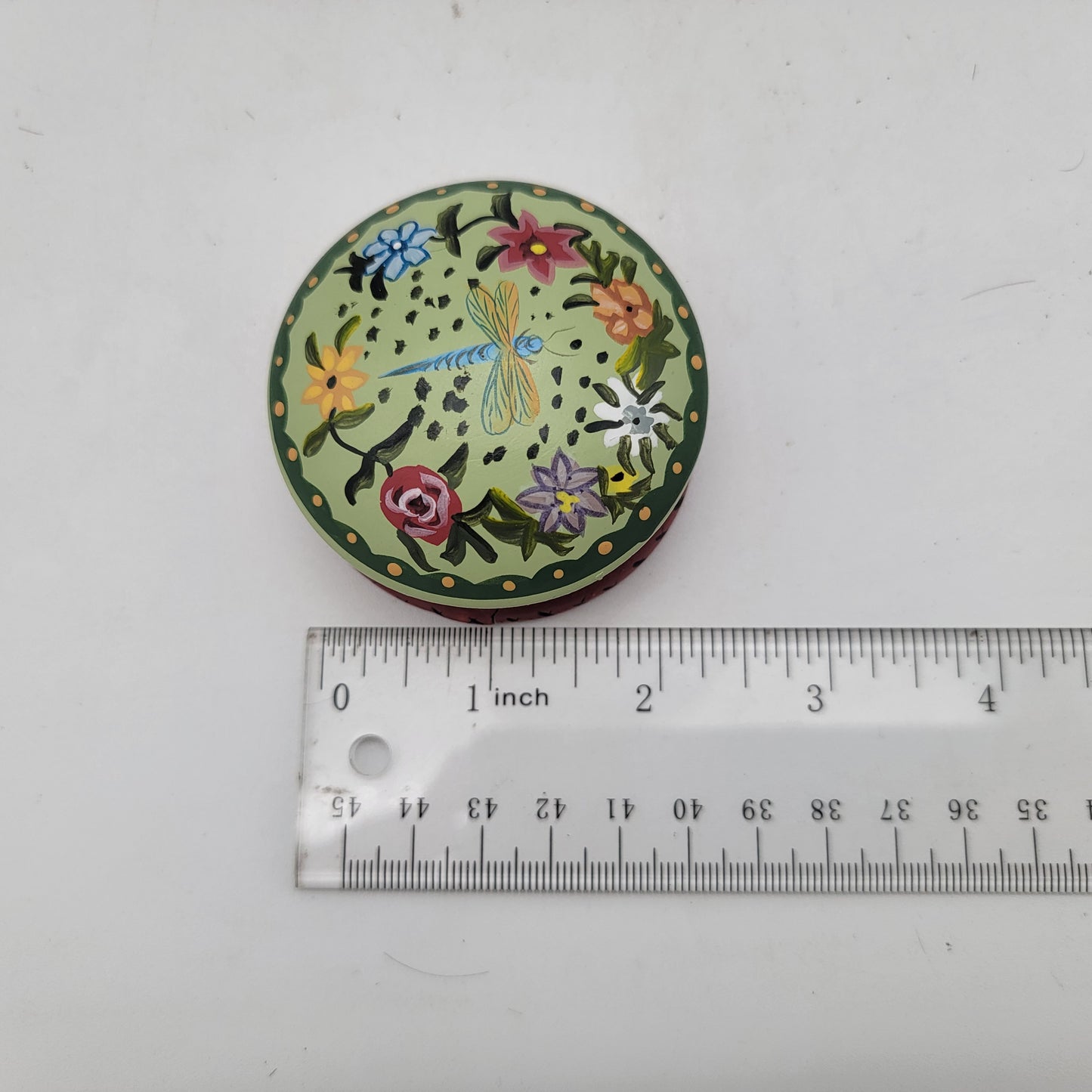 Rosemaling Dragonfly Wood Trinket Box