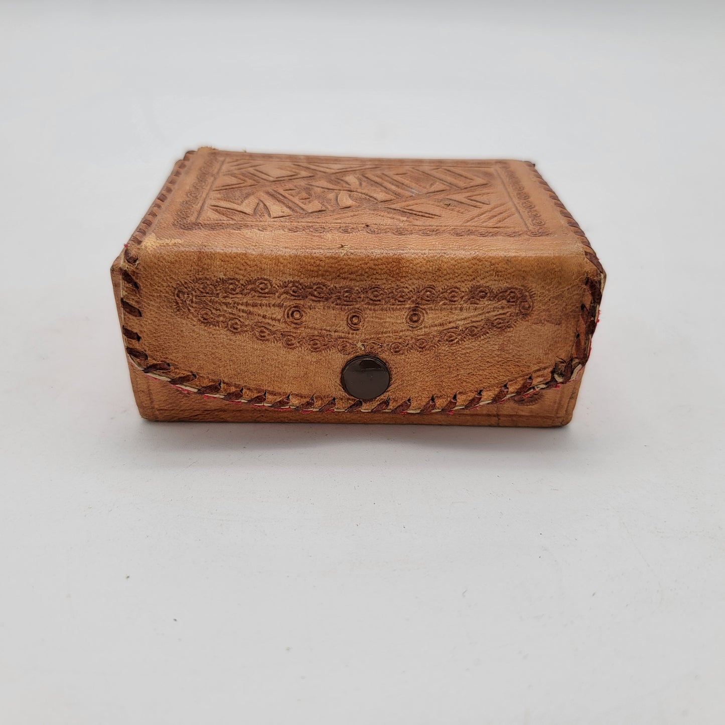 Small Tooled Mexico Leather Box