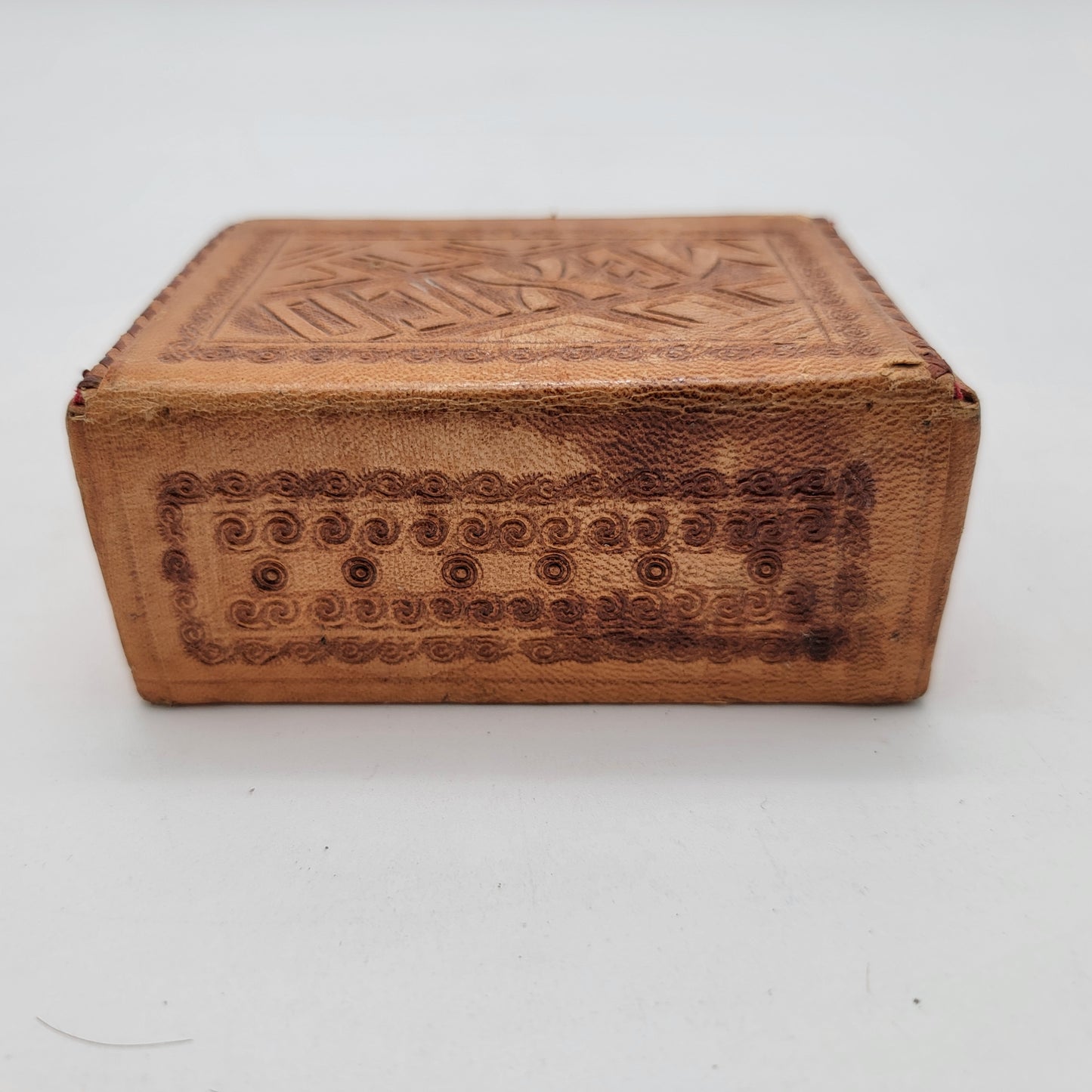 Small Tooled Mexico Leather Box