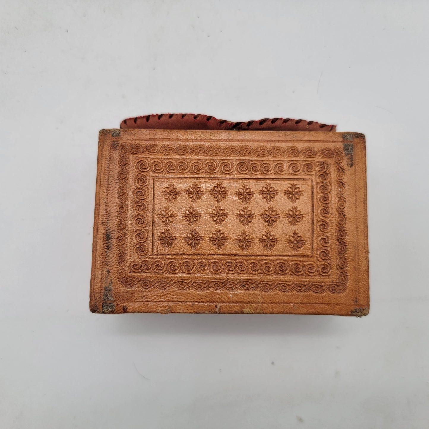 Small Tooled Mexico Leather Box