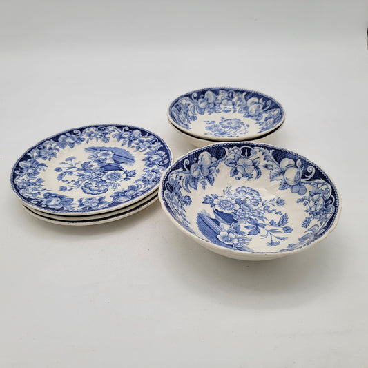 6 Pcs Royal Doulton Blue Pomeroy China