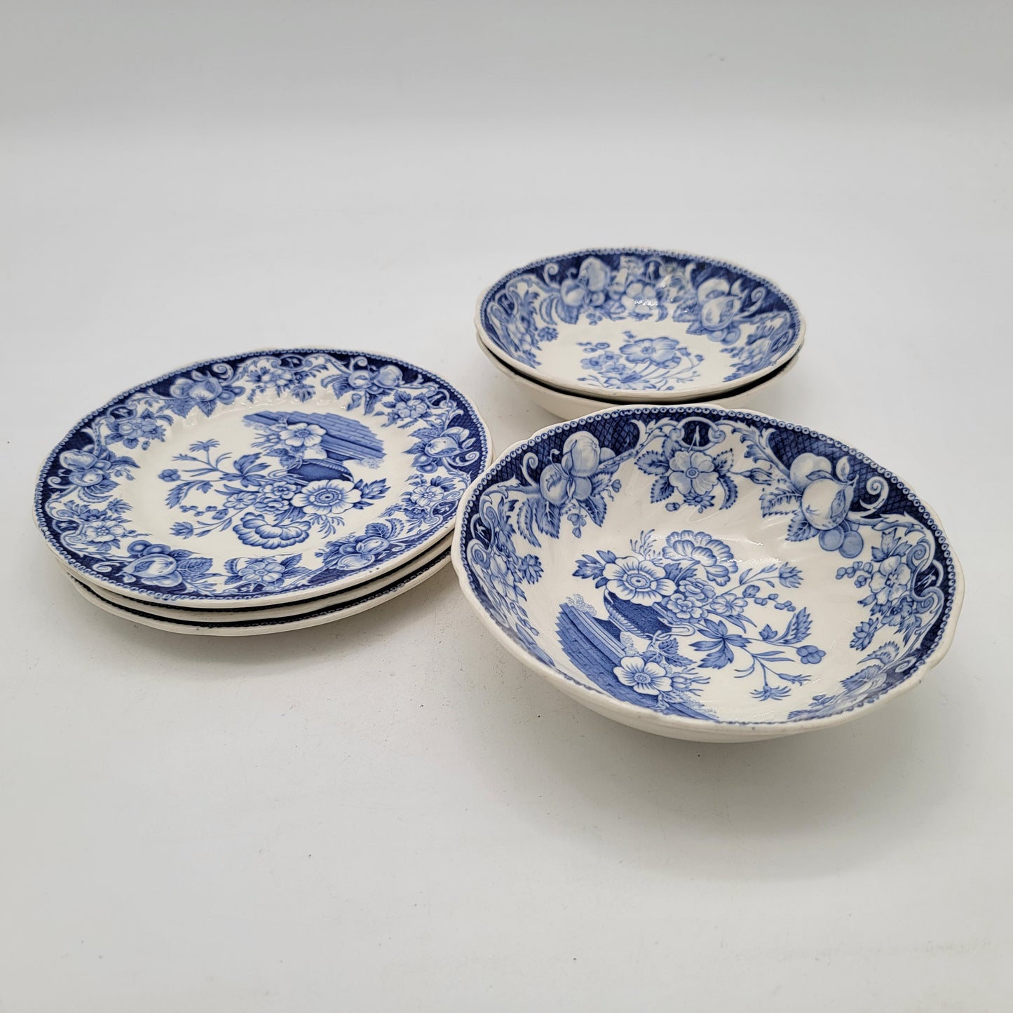 6 Pcs Royal Doulton Blue Pomeroy China