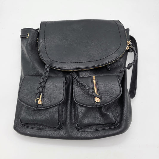 Sole Society Black Pebbled Vegan Leather Backpack Purse