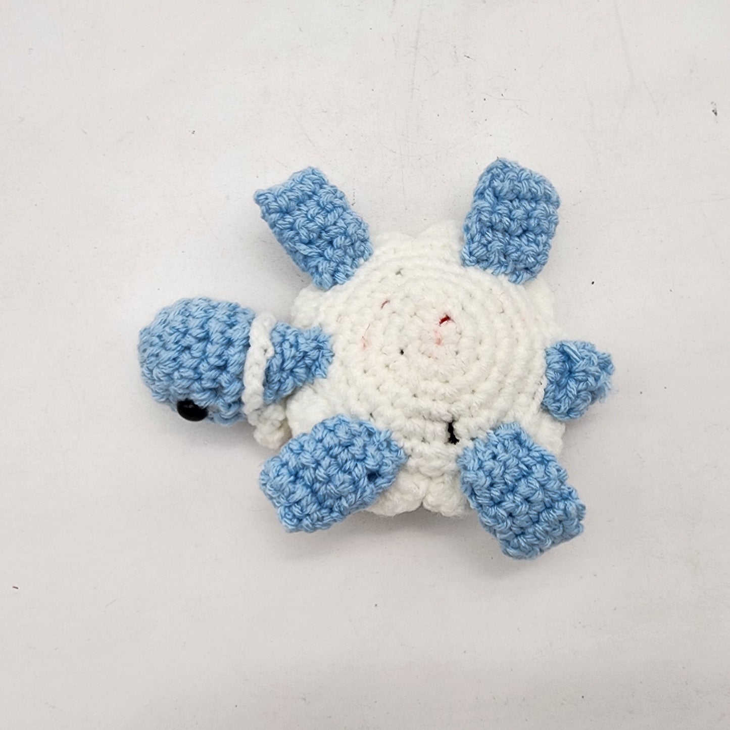 Hand Crocheted Turtle  Nurse Light Blue and White