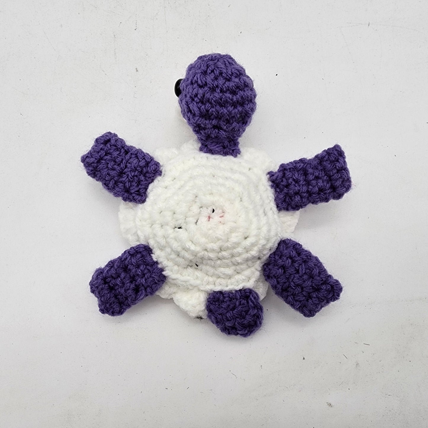 Hand Crocheted Turtle  Nurse Purple and White