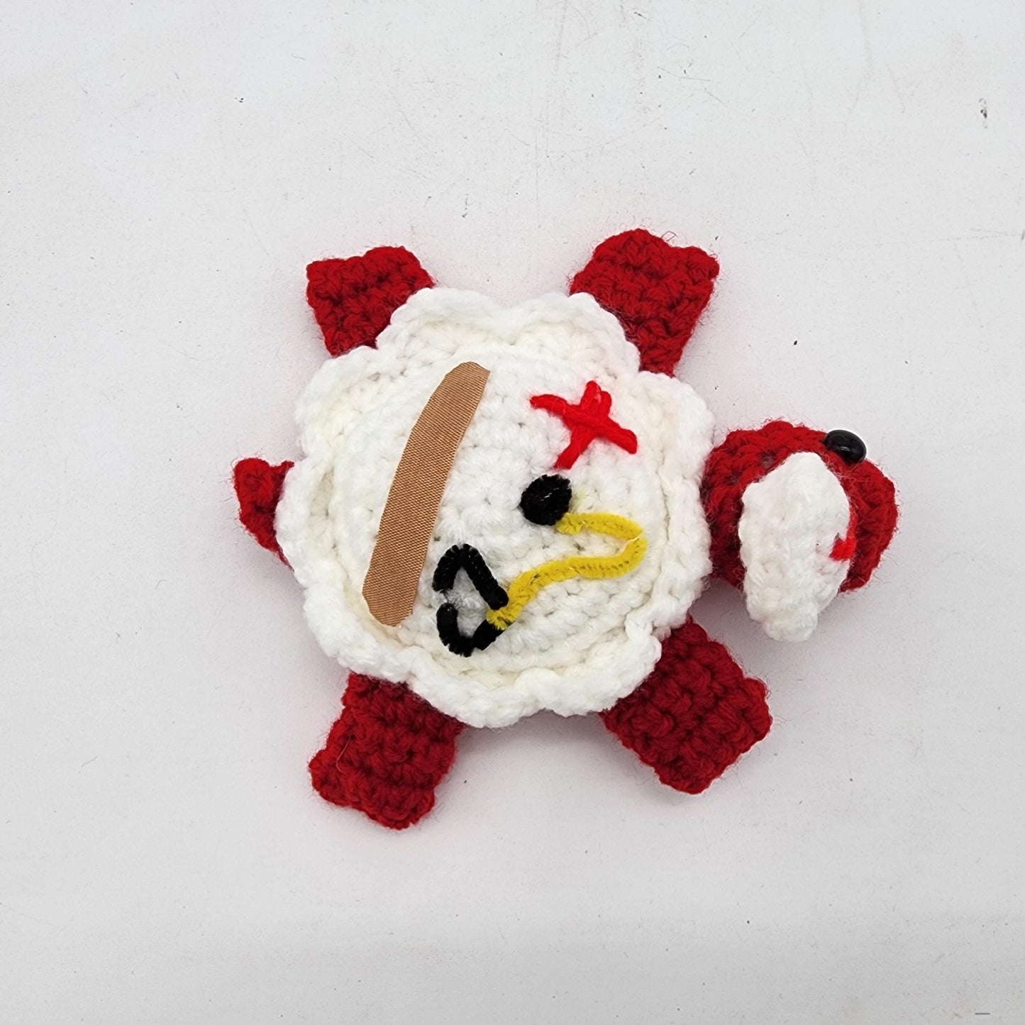 Hand Crocheted Turtle  Nurse Red and White